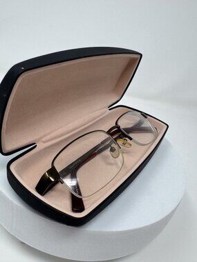 Enhance 377 Brown Eyeglass Frames Only Rectangle / Oval with Case